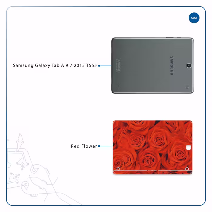 برچسب پوششی ماهوت مدل Red-Flower مناسب برای تبلت سامسونگ Galaxy Tab A 9.7 2015 T555