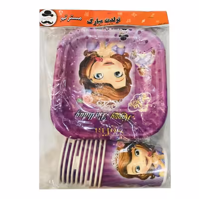 پیش دستی و لیوان یکبار مصرف مستر تم مدل سوفیا پلاس بسته 20 عددی