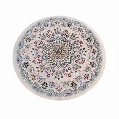 فرش دستباف یک متری طرح گرد مدل نایین D