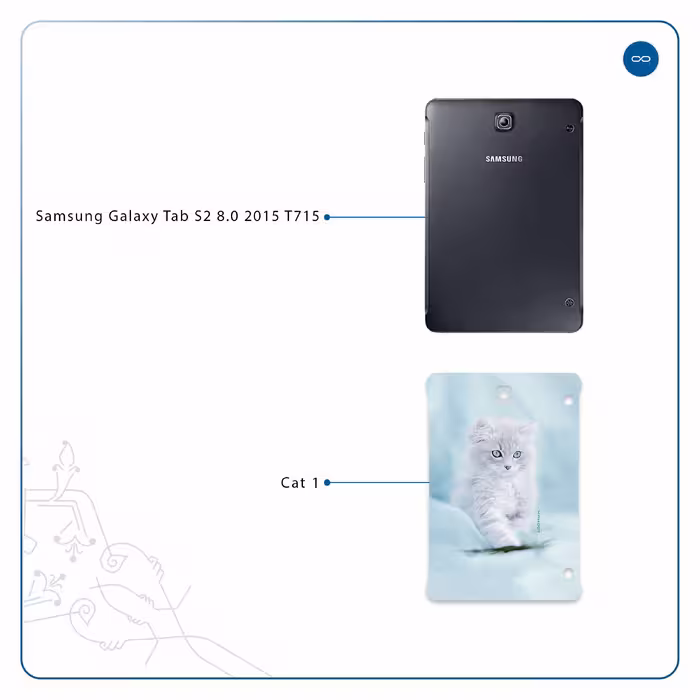 برچسب پوششی ماهوت مدل Cat-1 مناسب برای تبلت سامسونگ Galaxy Tab S2 8.0 2015 T715