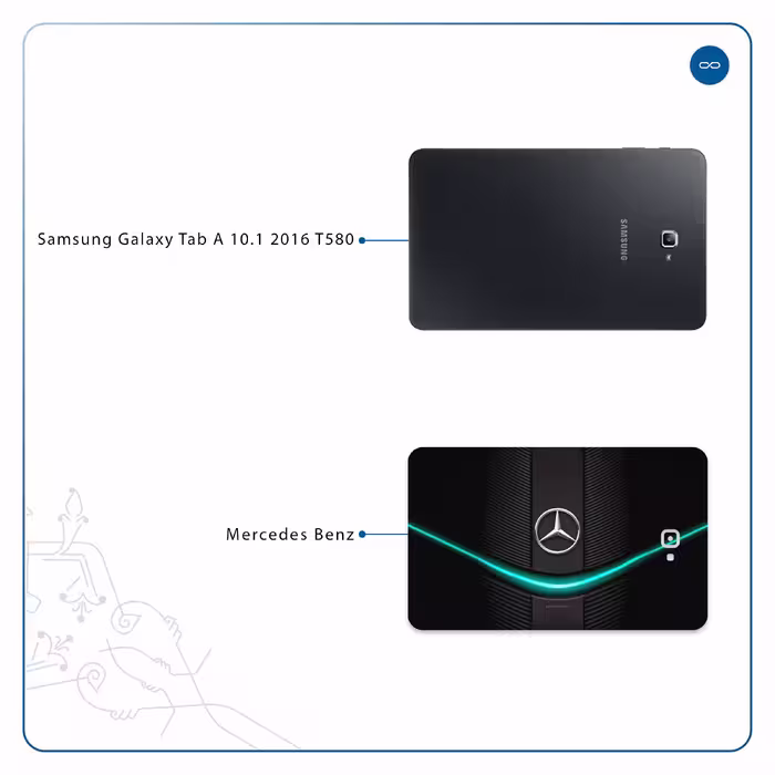 برچسب پوششی ماهوت مدل Mercedes-Benz مناسب برای تبلت سامسونگ Galaxy Tab A 10.1 2016 T580
