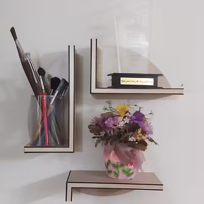 شلف دیواری طرح دایره مدل همسایه بسته 3 عددی