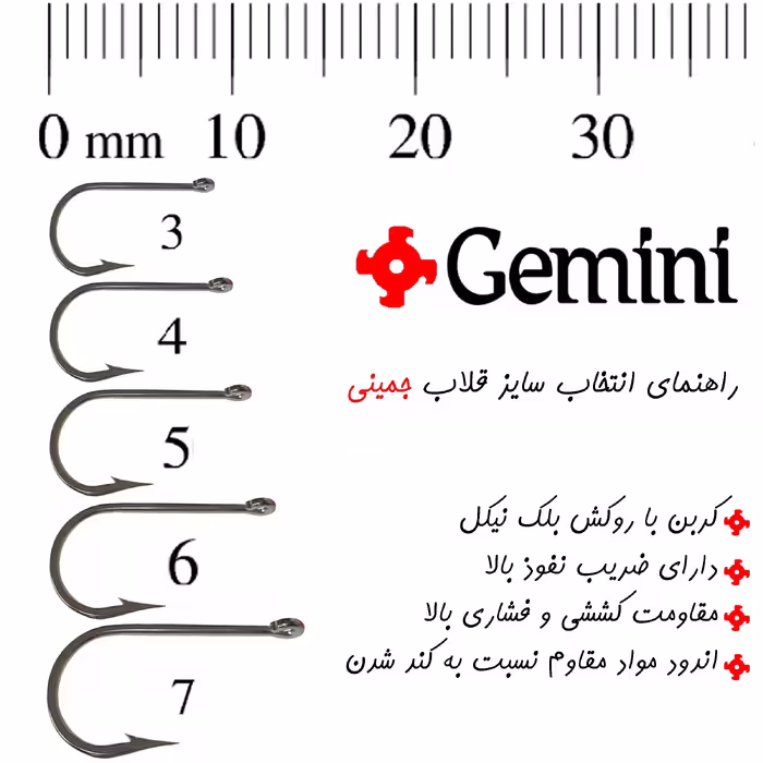 قلاب ماهیگیری جمینی مدل Long Point420 سایز 7 بسته 20 عددی