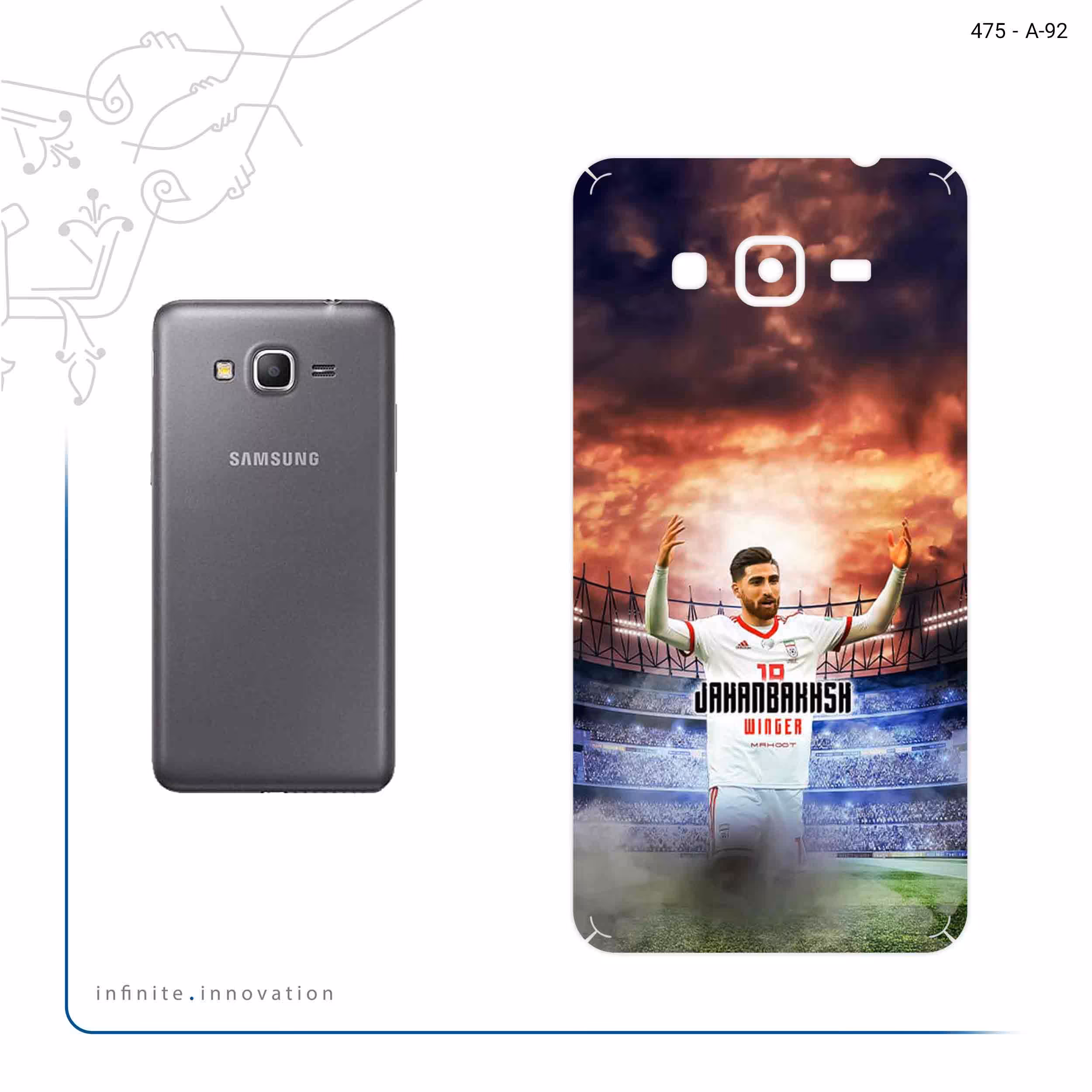 برچسب پوششی ماهوت مدل Alireza Jahanbakhsh مناسب برای گوشی موبایل سامسونگ Galaxy Grand Prime