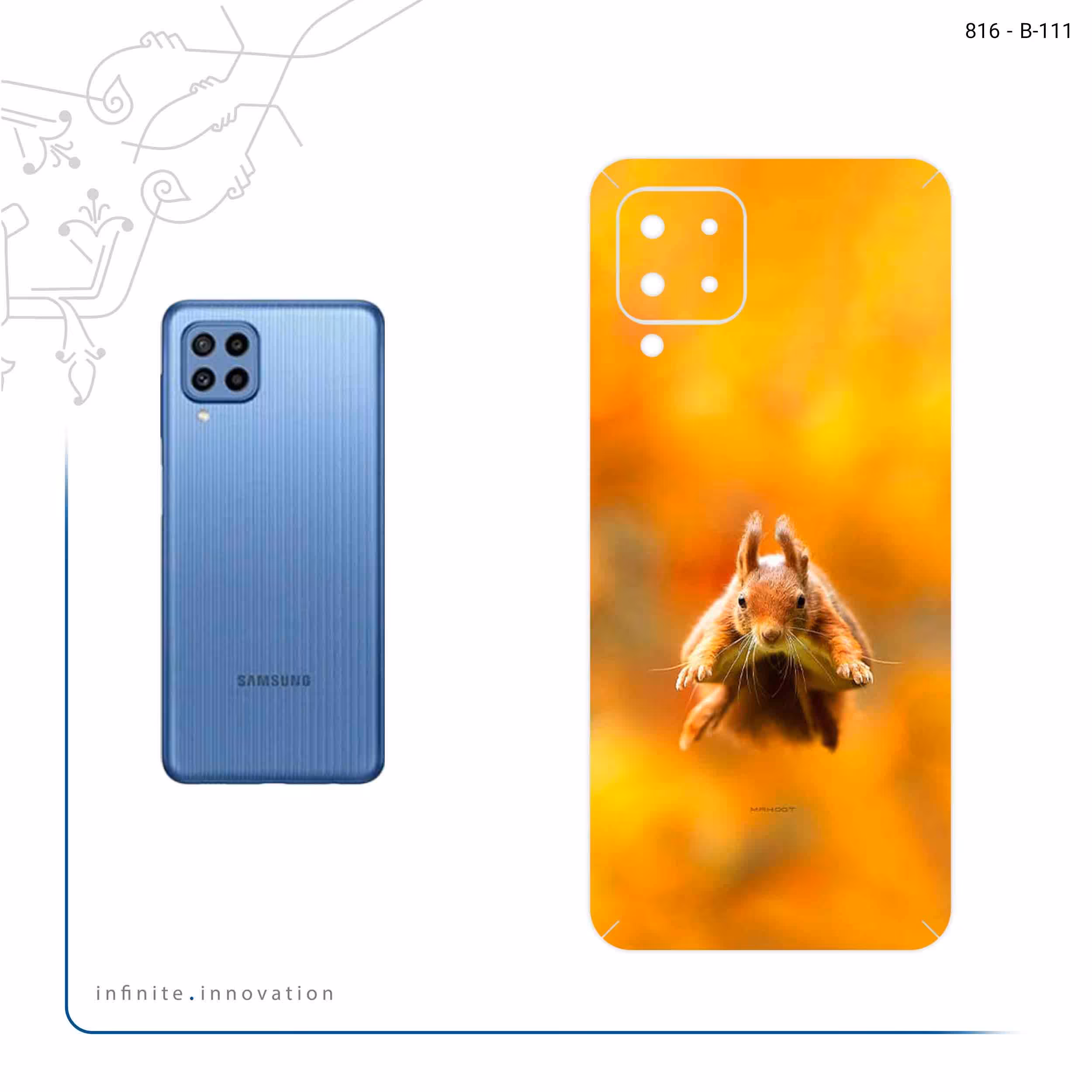 برچسب پوششی ماهوت مدل Squirrel مناسب برای گوشی موبایل سامسونگ Galaxy M22
