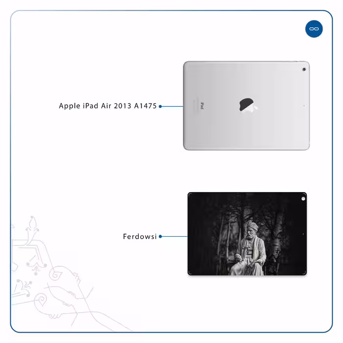 برچسب پوششی ماهوت مدل Ferdowsi-Logo مناسب برای تبلت اپل iPad Air 2013 A1475