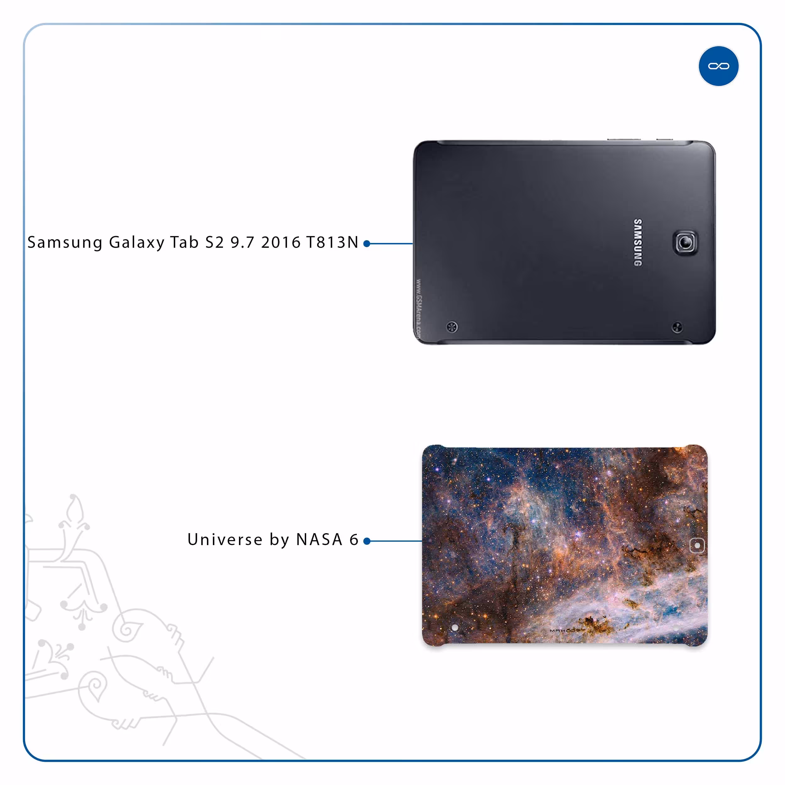 برچسب پوششی ماهوت مدل Universe-by-NASA-6 مناسب برای تبلت سامسونگ Galaxy Tab S2 9.7 2016 T813N