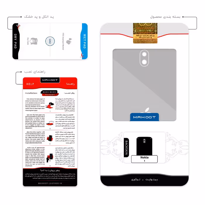 برچسب پوششی ماهوت مدل Apple مناسب برای گوشی موبایل نوکیا 1