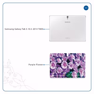 برچسب پوششی ماهوت مدل Purple-Flower مناسب برای تبلت سامسونگ Galaxy Tab S 10.5 2014 T800