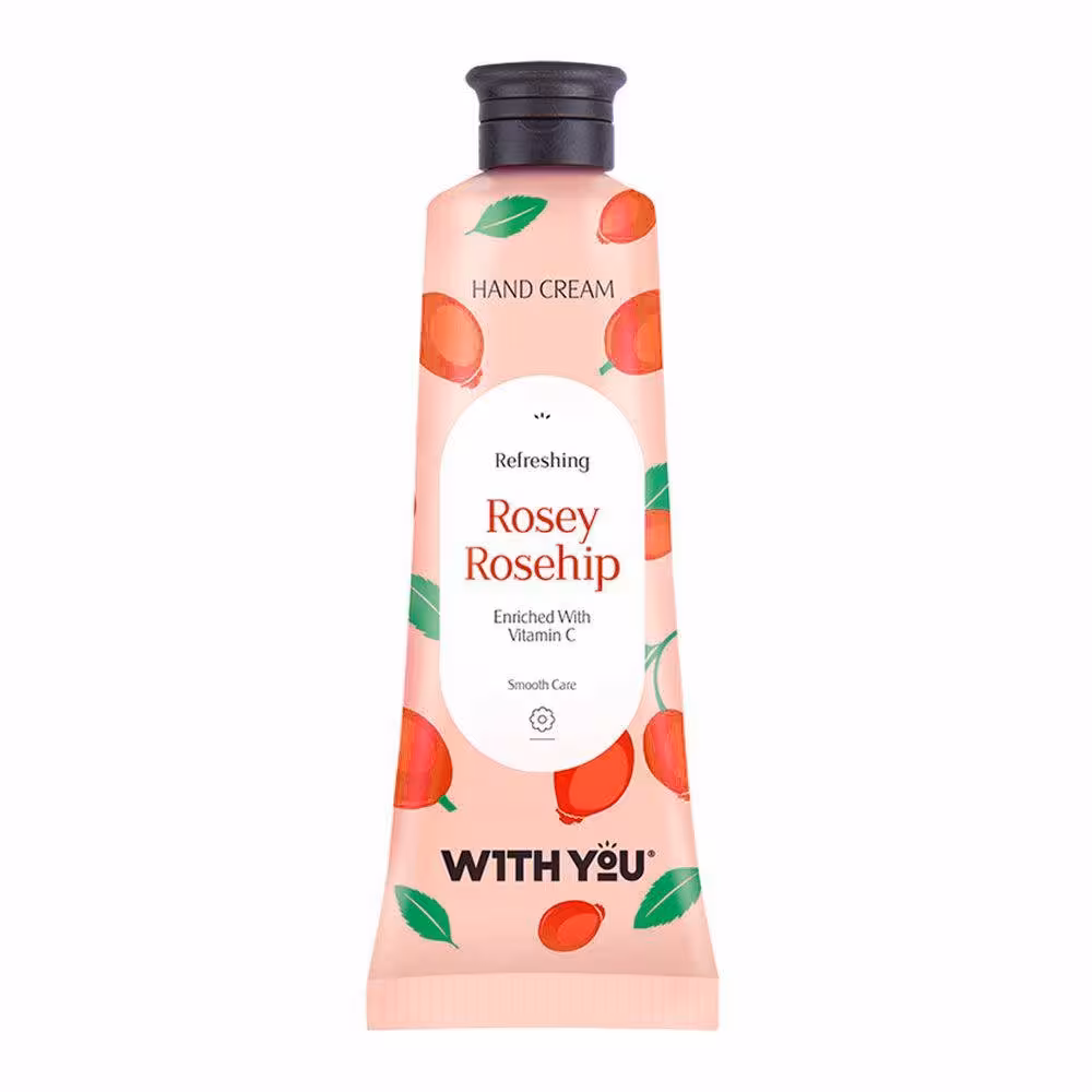 کرم محافظت و مرطوب‌کننده دست حاوی میوه گل رز و ویتامینC ویت یو REFRESHING ROSEY ROSEHIP HAND CREAM 50ML WITH YOU