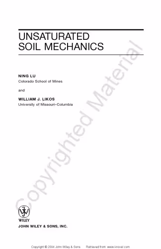 خرید و دانلود نسخه کامل کتاب Unsaturated Soil Mechanics