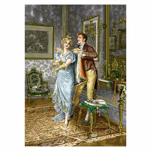 نخ و نقشه فرانسوی طرح عاشقانه کد 24214