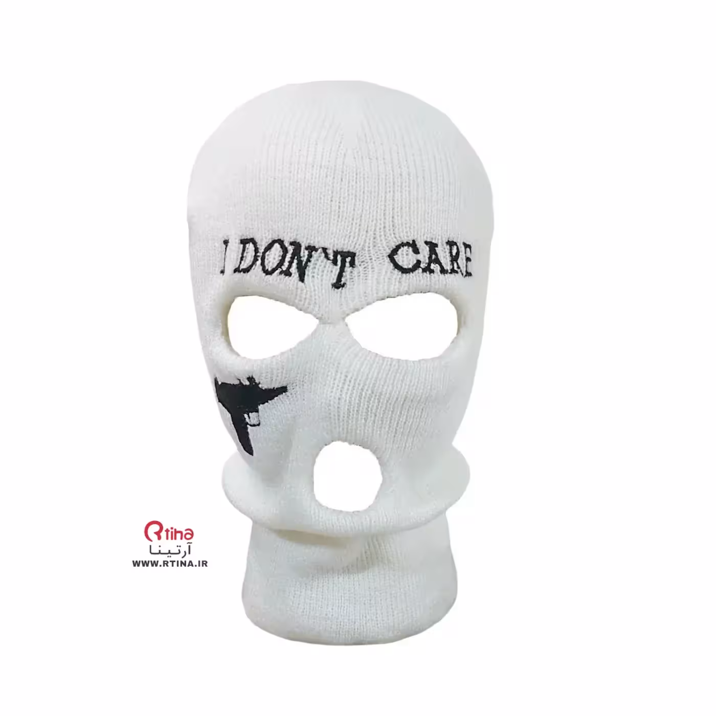 کلاه بافتنی دزدی سفید دخترانه پسرانه طرح i dont care