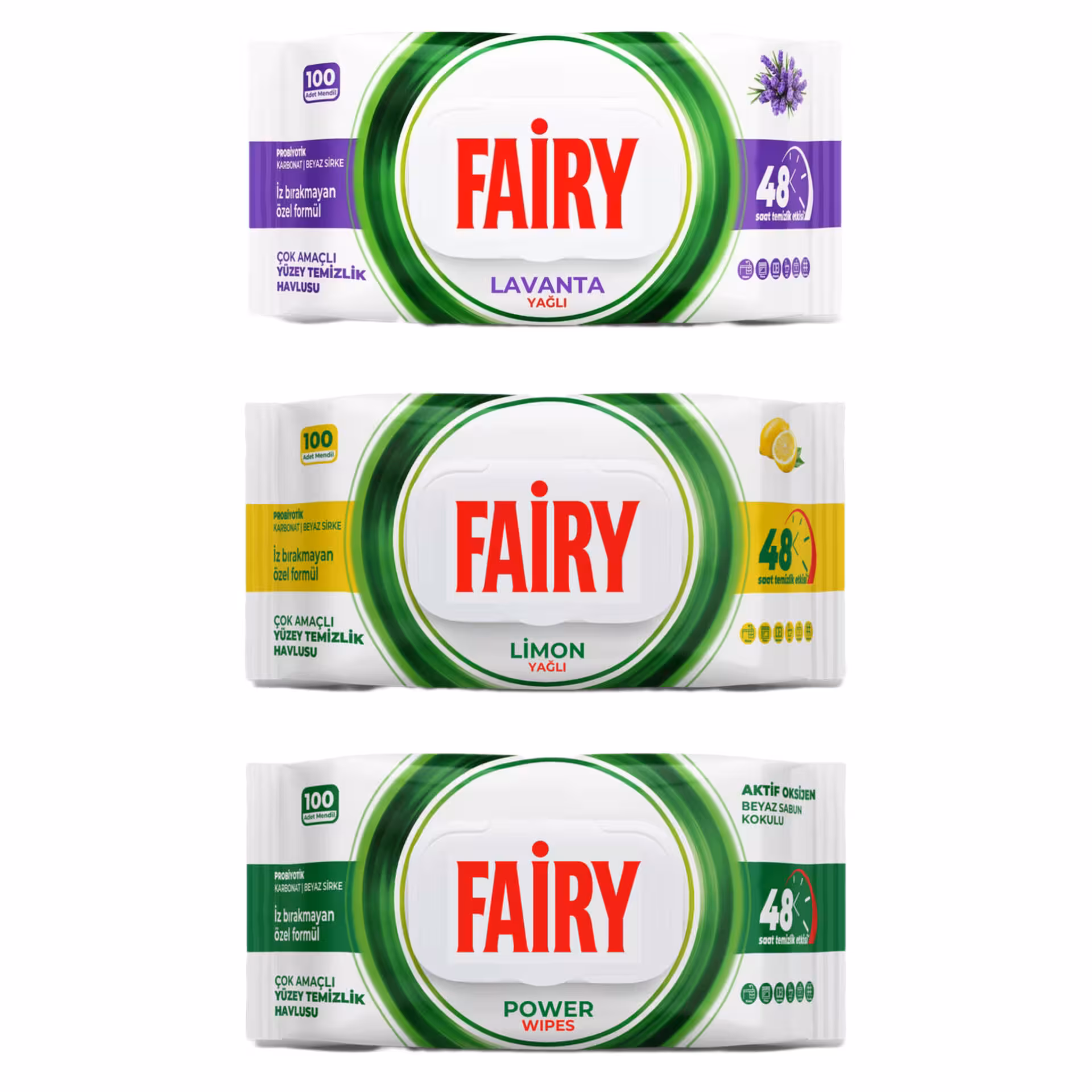 دستمال مرطوب سطوح فیری بسته 100 عددی