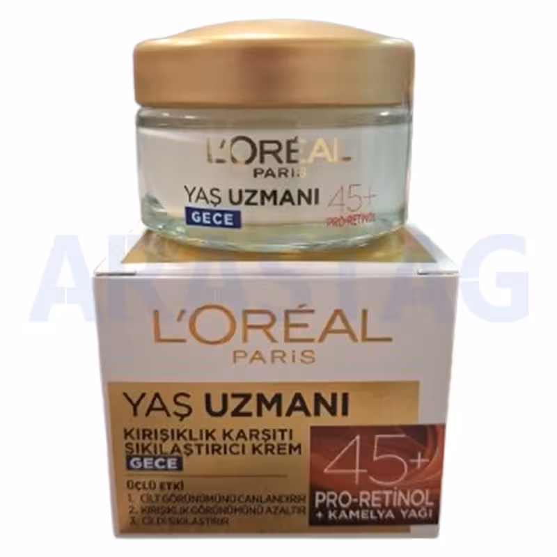 کرم ضد چروک و سفت کننده بالای 45 سال لورال حجم 50 میلی