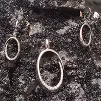 نیم ست سیلور ژوپینگ نگین دار مخراج شده خانه فروشگاه سان اکسسوری کد 3918 قیمت  330000 تومان