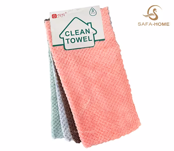 دستمال حوله آشپزخانه پولیشی بسته 4 عددی 30*30 سانتی متر