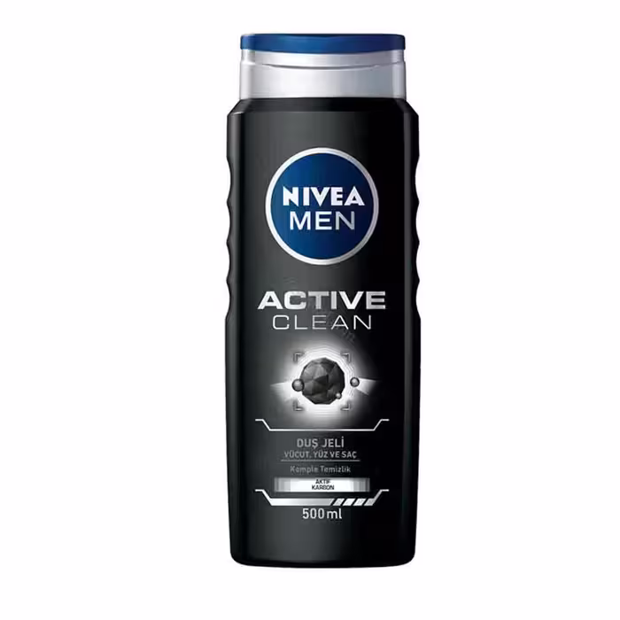 شامپو سر وبدن مردانه آلمانی نیوآ Nivea Active Clean مناسب انواع پوست و مو 500 میل