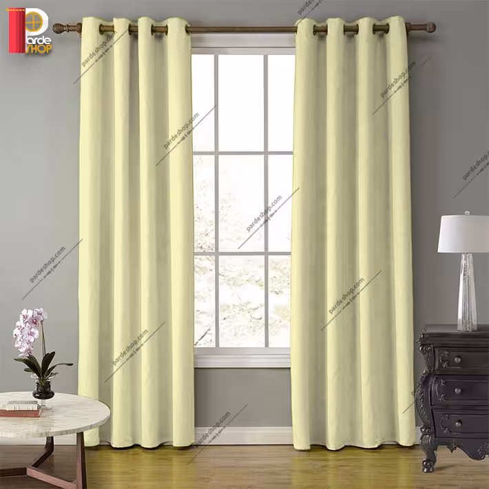 پرده پانچی هازان (کتان) رنگ شیری