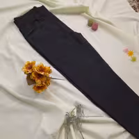 شلوار  زنانه بیرونی تیار  مشکی چاکدار  پارچه ای سایز 38