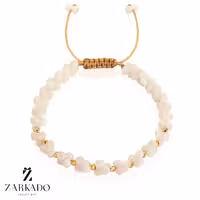 دستبند سنگ استخوانی و گوی طلا البرنادو