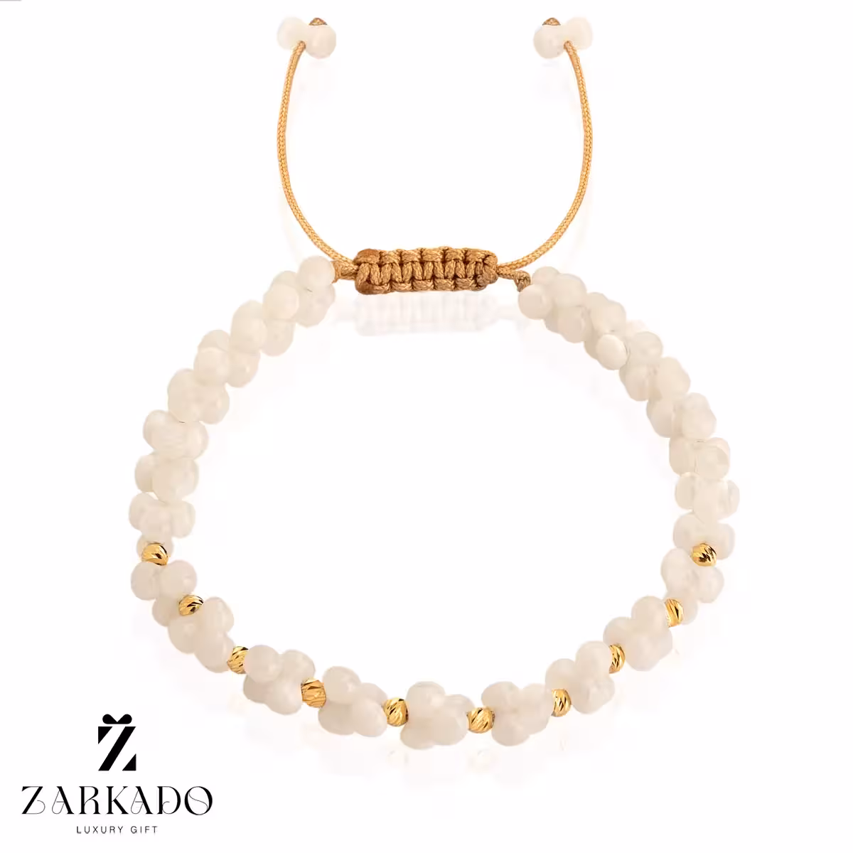 دستبند سنگ استخوانی و گوی طلا البرنادو