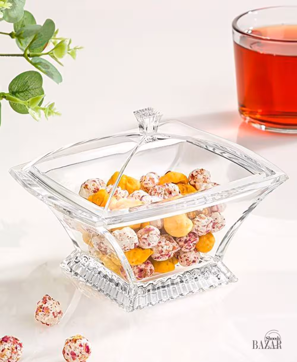 قندان چهارگوش اکرولیک لیمون کد 2460