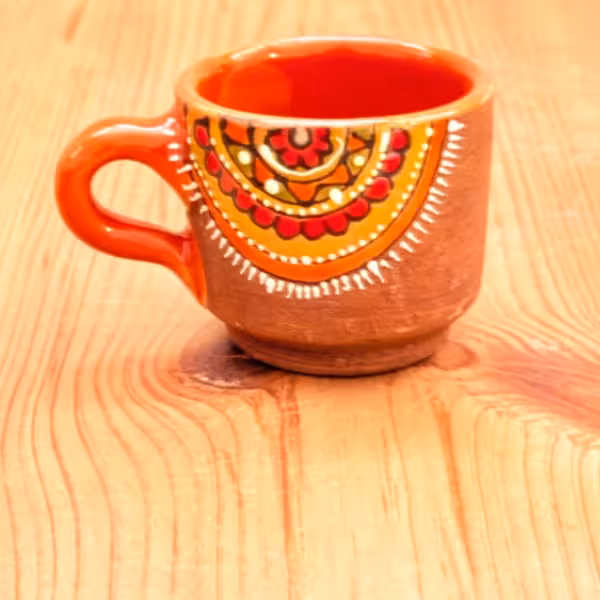 شات اسپرسو دسته دار رنگین گلس طرح یک
