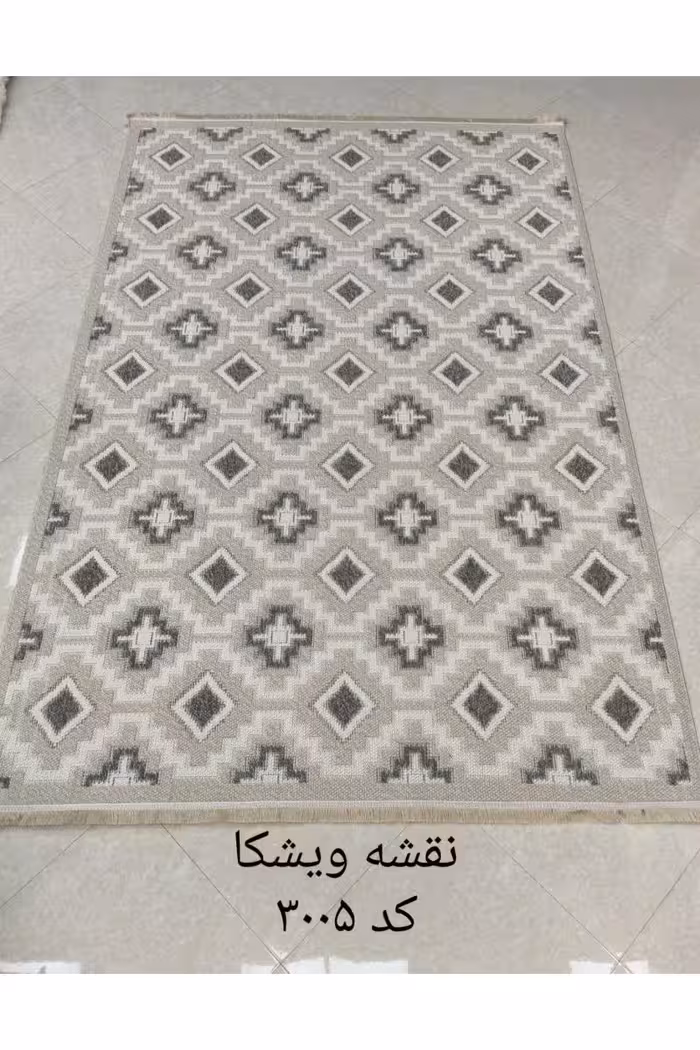 گلیم ماشینی 500 شانه آکرلیک مدل پینترست کاشان-نقشه ویشکا