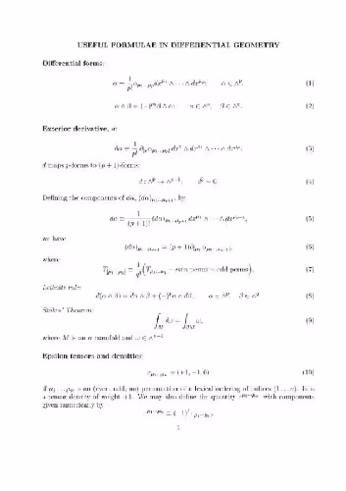 خرید و دانلود نسخه کامل کتاب Formulae for differential geometry