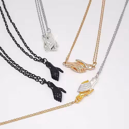 گردنبند ست دست دوستی کد113رنگبندی مشکی طلایی نقره ای