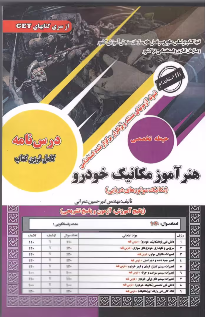 هنر آموز مکانیک خودرو حیطه(تخصصی)  سامان سنجش