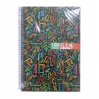 دفتر زبان سیمی دو خط ایلیا جلد سخت 100 برگ