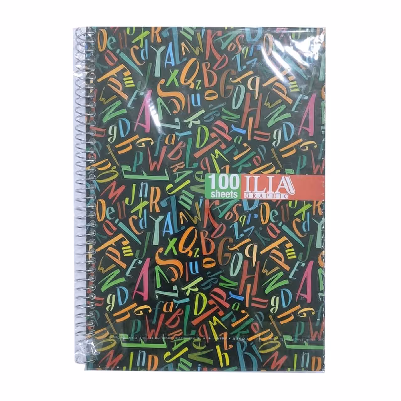 دفتر زبان سیمی دو خط ایلیا جلد سخت 100 برگ