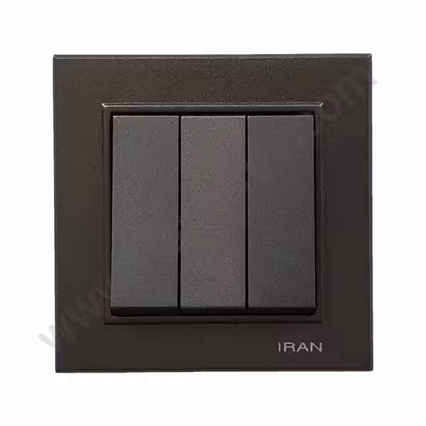 کلید سه پل مدل برلیان رنگی زغال سنگی