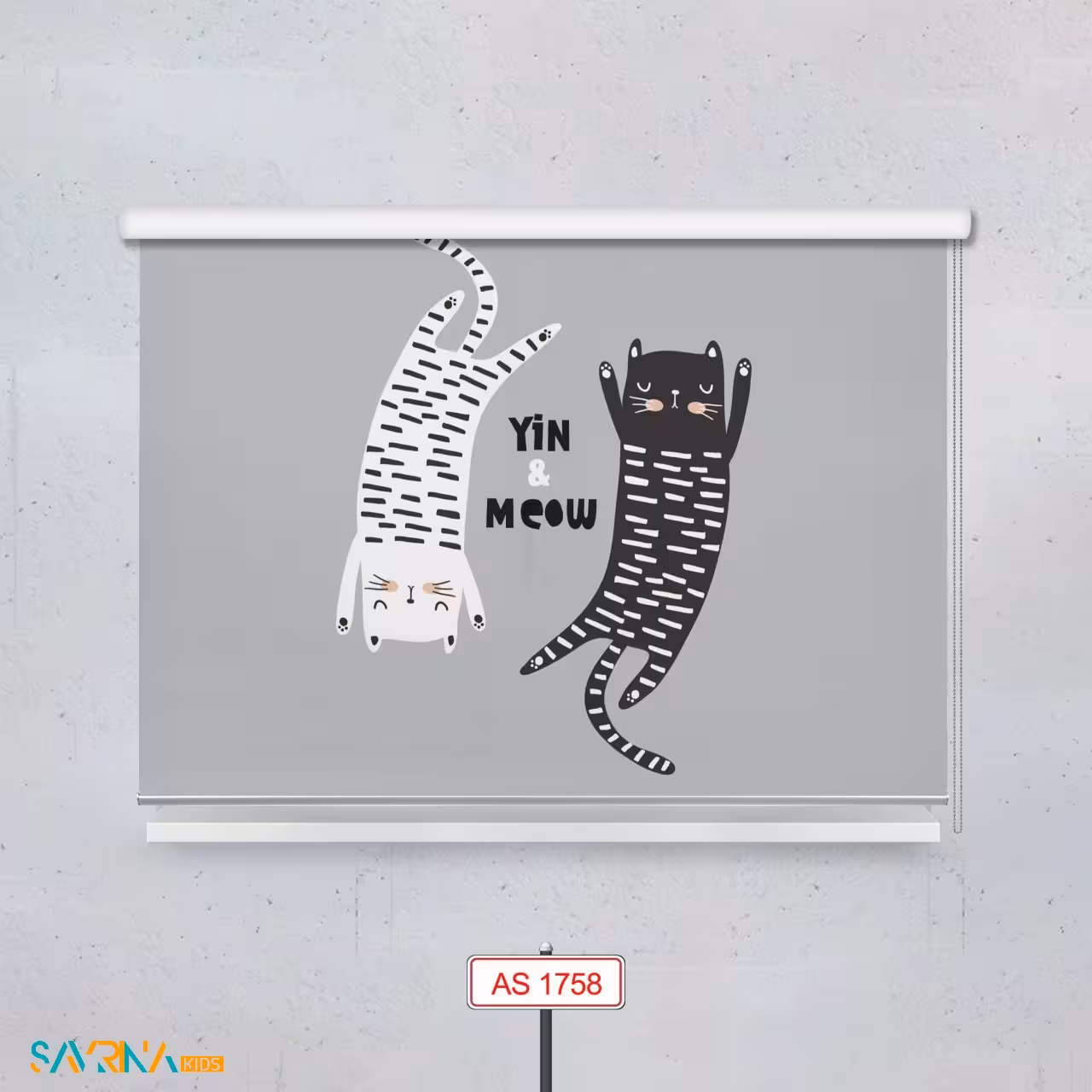 پرده شید بچگانه طرح گربه کوچولو کد AS1758