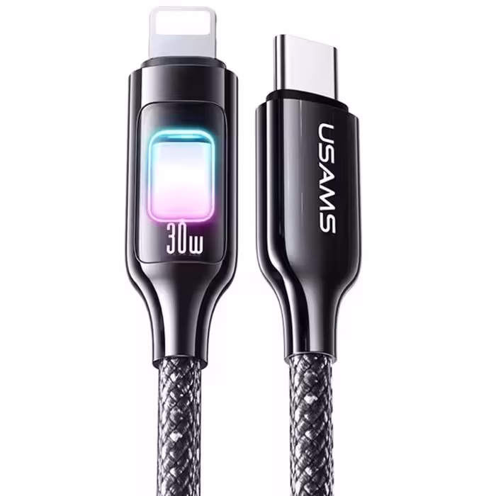کابل آیفونی فست شارژ Type-C به لایتنینگ 30 وات 1.2 متری یوسامز مدل SJ749