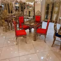 میز ناهارخوری 4 نفره، جنس برنزی، رنگ ثابت
