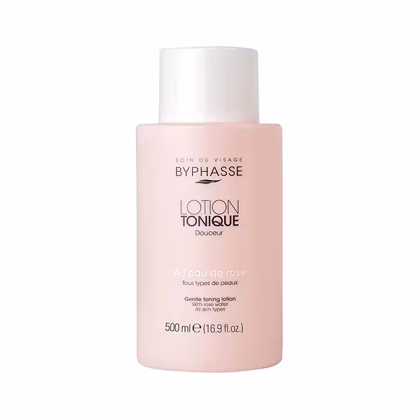 تونر گل رز بایفاس مناسب انواع پوست حجم 500 میل BYPHASSE Douceur Rose Toner Lotion All Skin Types