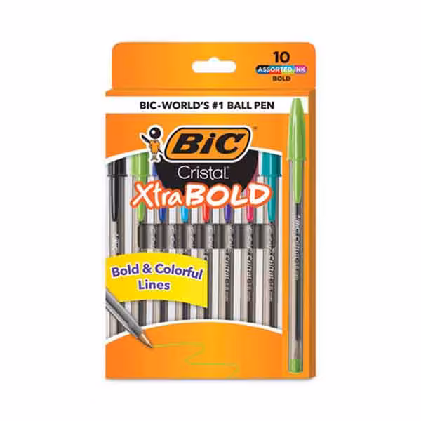 خودکار بیک 1.6 میل 8 رنگ مدل (bic cristal xtra bold)