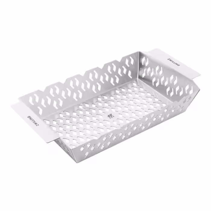 سبد باربکیو زولینگ سایز متوسط | استیل ضدزنگ آلمانی | مناسب برای کباب کردن سبزیجات، ماهی و غذاهای دریایی | مقاوم در برابر حرارت بالا | کیفیت حرفه‌ای