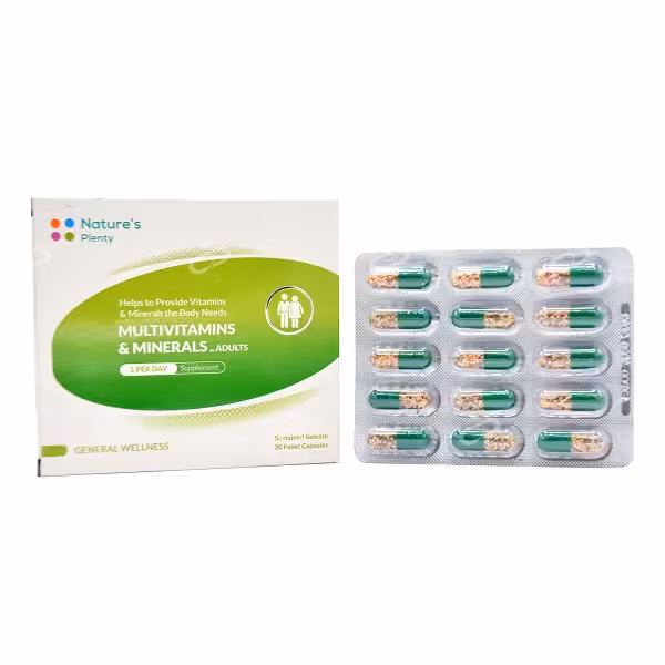 کپسول مولتی ویتامین مینرال بزرگسال نیچرز پلنتی بسته 30 عددی