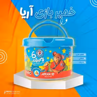 خمیر بازی سطلی 6 رنگ آریا