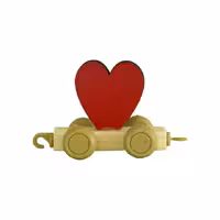 قطار چوبی طرح قلب
