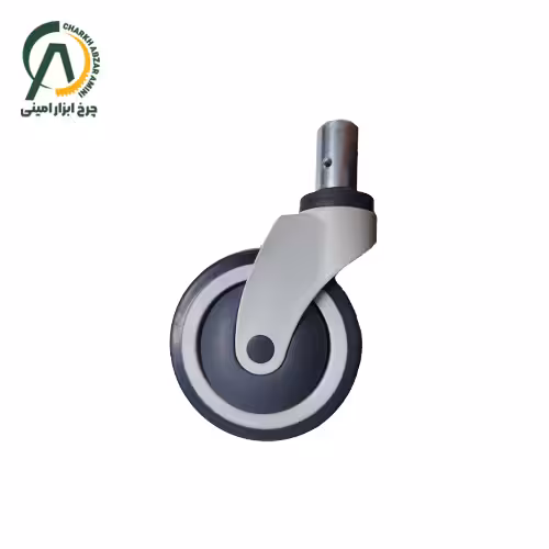 چرخ بیمارستانی پی وی سی دور آبی پینی گردان قطر 125 میلی متر