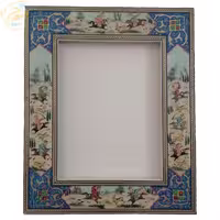 قاب دور نقاشی شکارگاه (چوگان) خاتم کاری (A4) لوح تقدیر قیلی