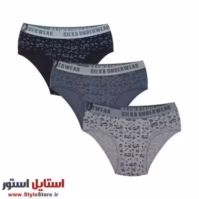شورت اسلیپ مردانه سیلکا طرح فولکس کد MNT-1986 مجموعه 3 عددی