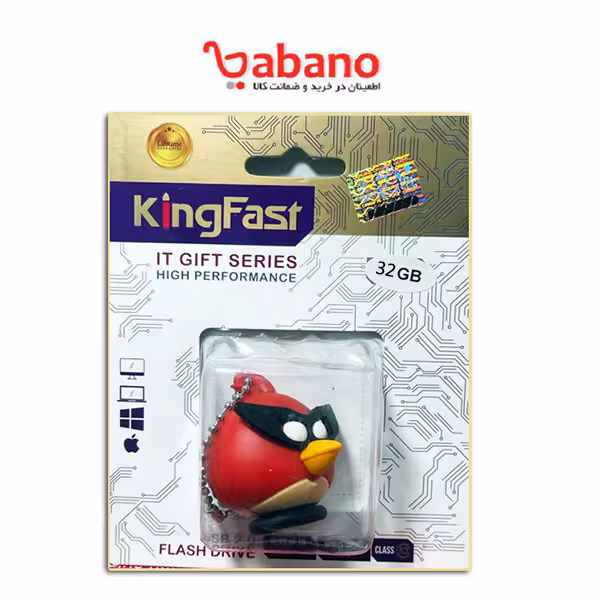 فلش مموری عروسکی کینگ فست 32 گیگ طرح angry birth قرمز