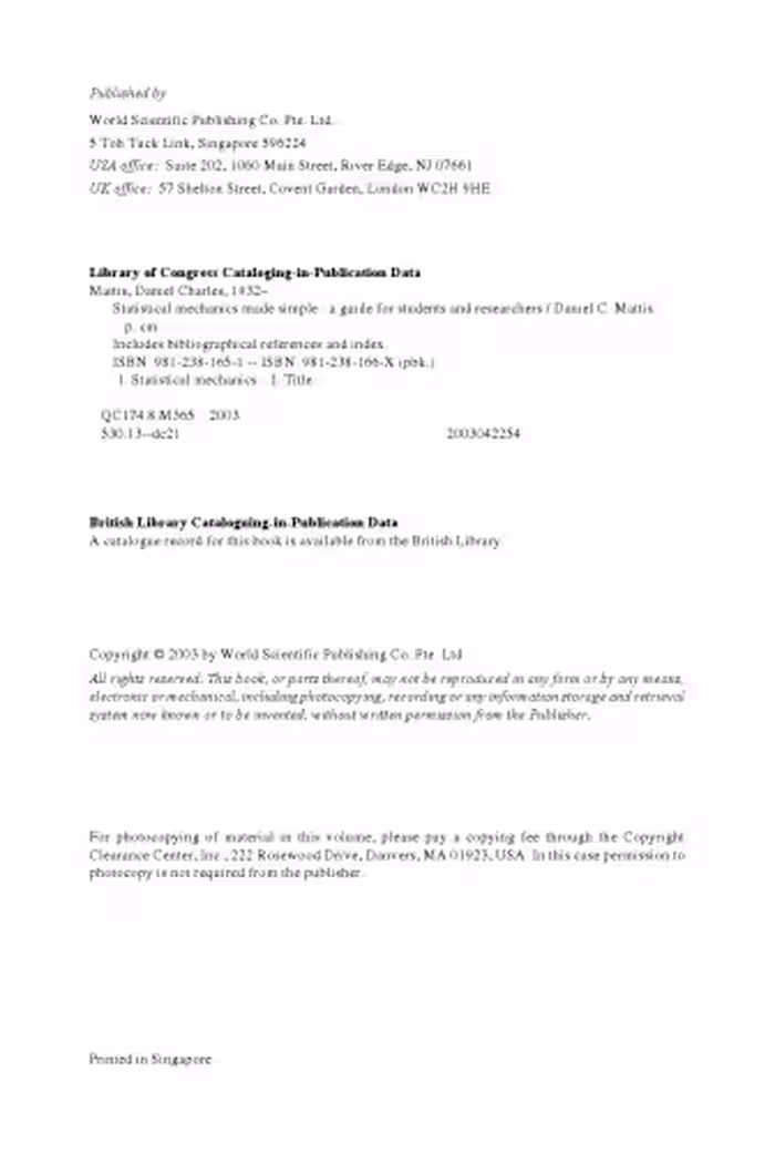 خرید و دانلود نسخه کامل کتاب Statistical mechanics made simple: a guide for students and researchers