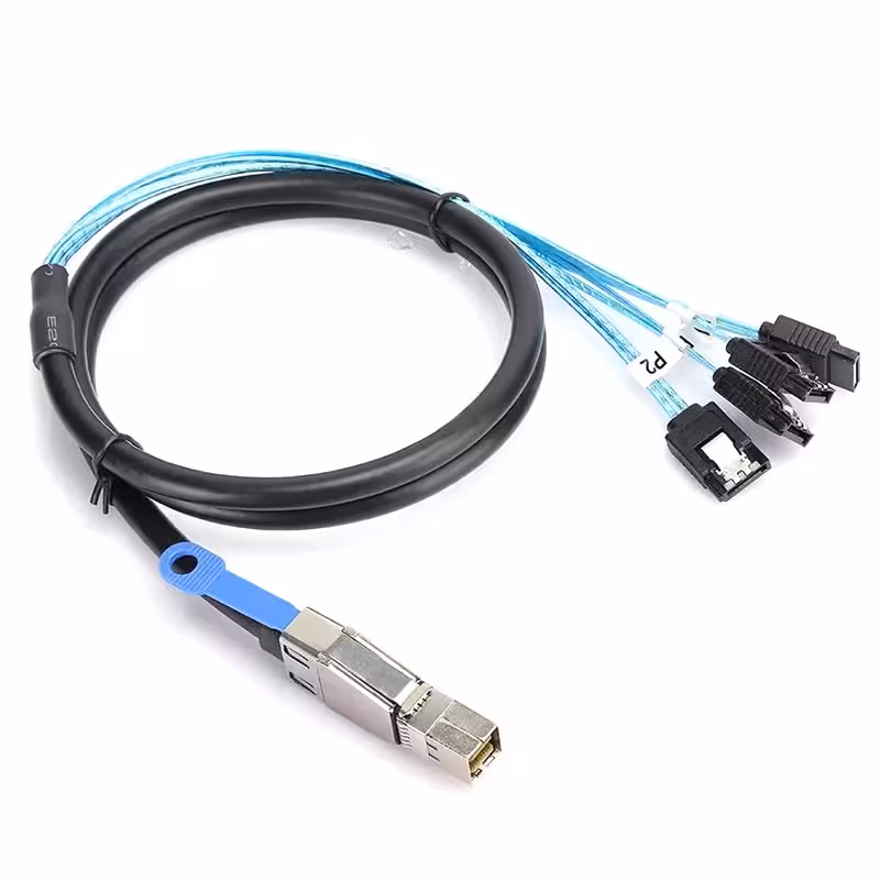 کابل تبدیل Mini SAS HD SFF-8644 به 4 پورت SATA مدل SM201 طول 1 متر - ایپکی
